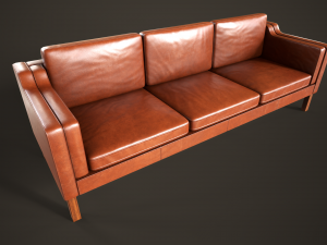 Leather sofas and armchair Model 3D