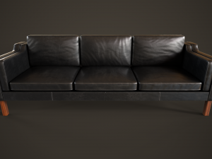 Leather sofas and armchair Model 3D