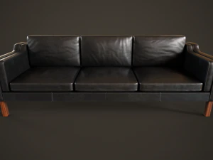 Leather sofas and armchair 3D Model