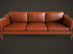 Leather sofas and armchair Model 3D