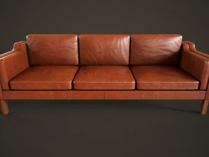 Leather sofas and armchair 3D Model