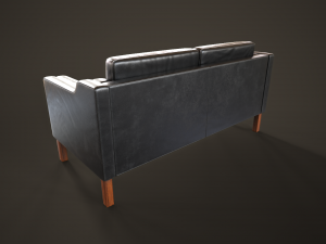 Leather sofas and armchair Model 3D