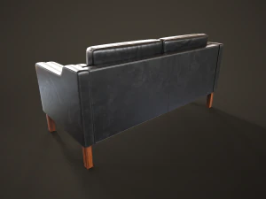 Leather sofas and armchair 3D Model