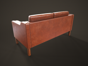 Leather sofas and armchair Model 3D