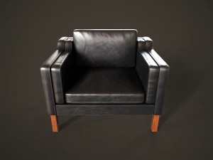 Leather sofas and armchair 3D Model