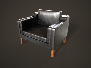 Leather sofas and armchair Model 3D
