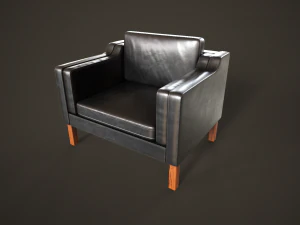 Leather sofas and armchair 3D Model