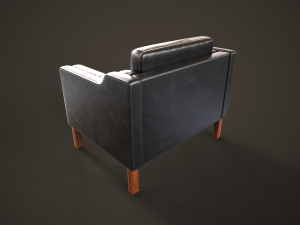 Leather sofas and armchair Model 3D