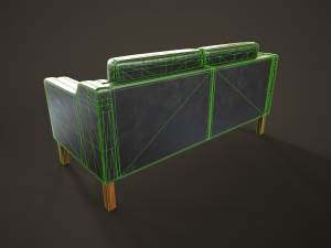 Leather sofas and armchair Model 3D