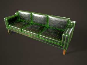 Leather sofas and armchair Model 3D