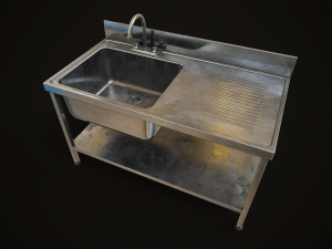 Metal industrial sink Modèle 3D