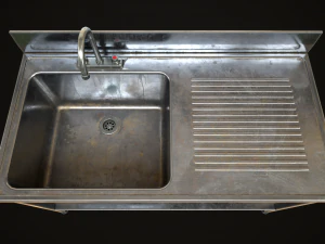 Metal industrial sink 3D Model