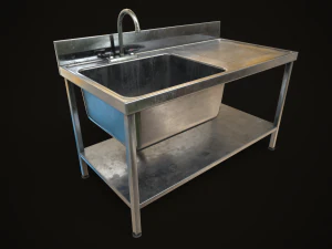 Metal industrial sink 3D Model