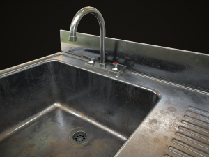 Metal industrial sink 3D 模型