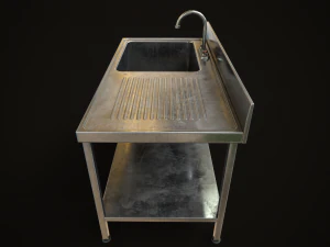 Metal industrial sink 3D Model