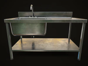 Metal industrial sink 3D Model