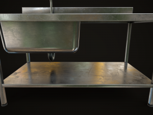 Metal industrial sink 3D 模型