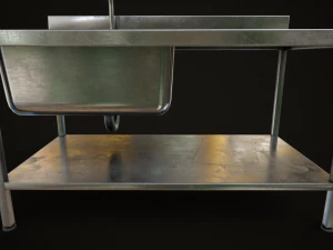 Metal industrial sink 3D Model