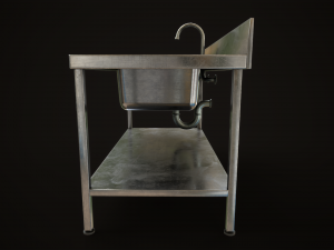 Metal industrial sink 3D 模型