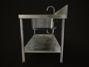 Metal industrial sink 3D Model