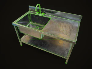 Metal industrial sink 3D Model
