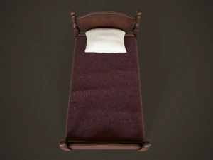 Vintage classic single bed 3D Model