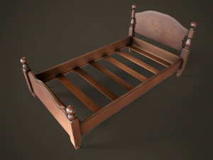 Vintage classic single bed 3D Model