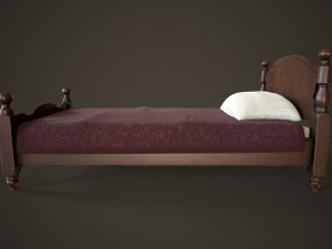 Vintage classic single bed Modèle 3D
