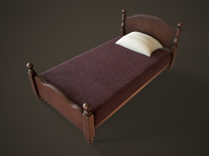 Vintage classic single bed Modèle 3D