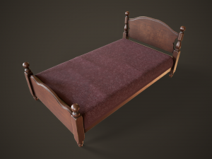 Vintage classic single bed Modèle 3D