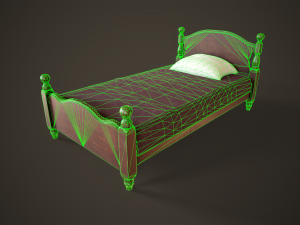 Vintage classic single bed Modèle 3D