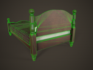 Vintage classic single bed Modèle 3D