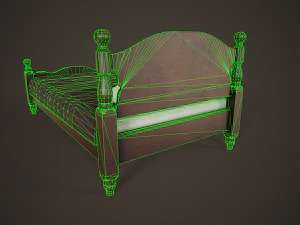 Vintage classic single bed 3D Model