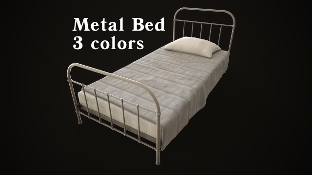 Old metal Bed Model 3D .c4d .max .obj .3ds .fbx .stl .blend 