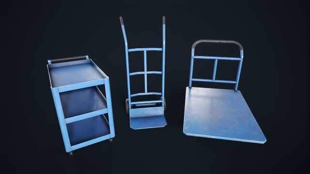 Industrial trolleys 3D Model .c4d .max .obj .3ds .fbx .stl .blend 