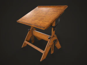 Zeichentisch f&uuml;r K&uuml;nstler 3D Modell