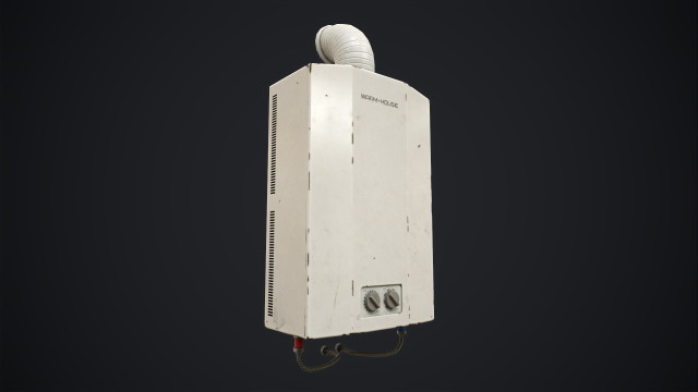 Domestic Water Boiler 3D Model .c4d .max .obj .3ds .fbx .stl .blend 
