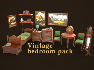 Vintage Bedroom Pack Model 3D