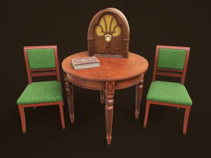 Vintage Bedroom Pack 3D Model