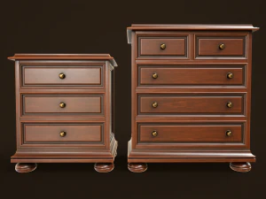 Vintage Bedroom Pack 3D Model
