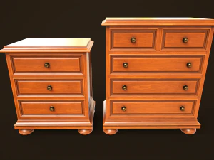 Vintage Bedroom Pack 3D Model