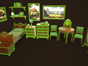 Vintage Bedroom Pack Modèle 3D