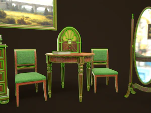 Vintage Bedroom Pack 3D Model