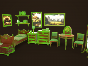 Vintage Bedroom Pack Modèle 3D