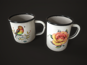 Enamel tableware set Modello 3D