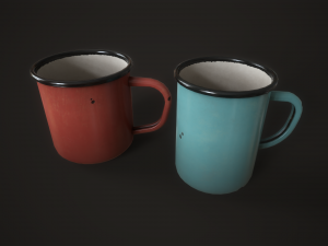 Enamel tableware set Modello 3D