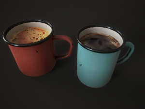 Enamel tableware set Modello 3D