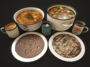 Enamel tableware set Modello 3D