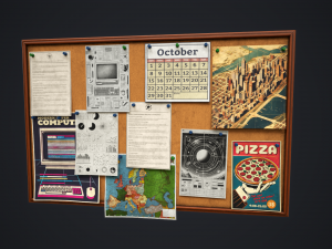 Office pinboard 3Dモデル
