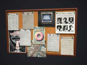 Office pinboard Model 3D